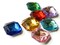 10 23mm Mixed Color Square Jewel Plastic Gems Silver Foil Back Cabochons